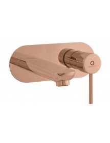 Mitigeur lavabo mural encastrable SEINA en laiton rose gold poli