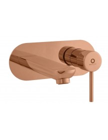 Mitigeur lavabo mural encastrable SEINA en laiton rose gold brossé