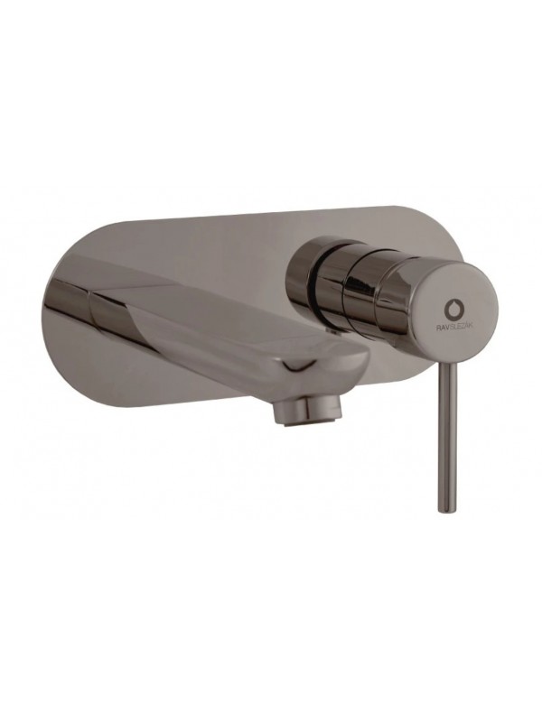 Mitigeur lavabo mural encastrable SEINA en laiton gris métal brossé Mitigeur lavabo mural encastrable SEINA en laiton gris métal brossé