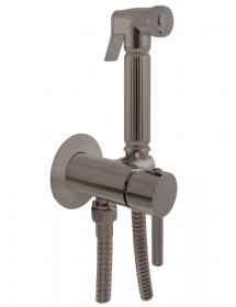 Mitigeur bidet encastrable SEINA avec douchette en laiton métal gris brossé