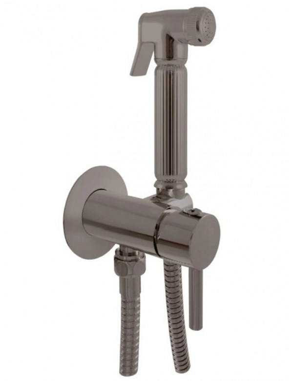 Mitigeur bidet encastrable SEINA avec douchette en laiton métal gris brossé Mitigeur bidet encastrable SEINA avec douchette en laiton métal gris brossé