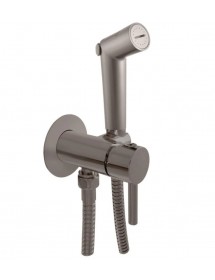 Mitigeur bidet encastrable SEINA avec douchette en laiton métal gris brossé