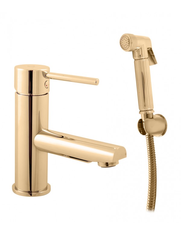 Mitigeur bidet SEINA avec douchette en laiton doré Mitigeur bidet SEINA avec douchette en laiton doré