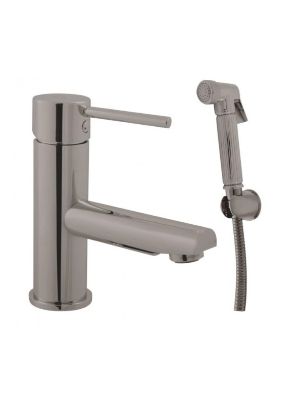 Mitigeur bidet SEINA avec douchette en laiton gris métal poli Mitigeur bidet SEINA avec douchette en laiton gris métal poli