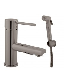 Mitigeur bidet SEINA avec douchette en laiton gris métal brossé