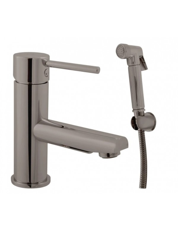 Mitigeur bidet SEINA avec douchette en laiton gris métal brossé Mitigeur bidet SEINA avec douchette en laiton gris métal brossé