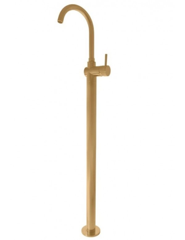 Mitigeur lavabo sur pied SEINA en laiton doré brossé H. 115 cm Mitigeur lavabo sur pied SEINA en laiton doré brossé H. 115 cm