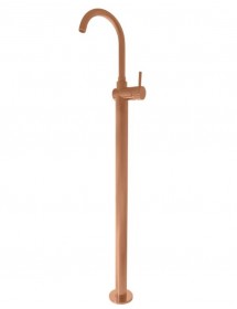 Mitigeur lavabo sur pied SEINA en laiton rose gold brossé H. 115 cm