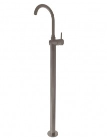 Mitigeur lavabo sur pied SEINA en laiton gris métal brossé H. 115 cm