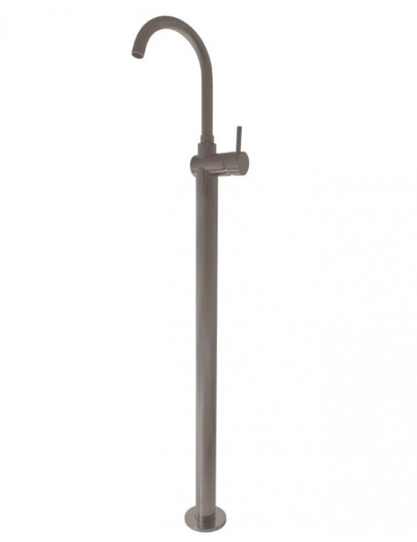Mitigeur lavabo sur pied SEINA en laiton gris métal brossé H. 115 cm Mitigeur lavabo sur pied SEINA en laiton gris métal brossé H. 115 cm