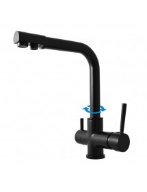 Mitigeur évier SEINA avec séparateur d'eau potable et d'usage laiton noir H.33,5 cm