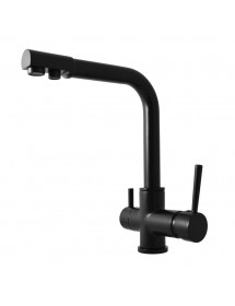 Mitigeur évier SEINA avec séparateur d'eau potable et d'usage laiton noir H.33,5 cm