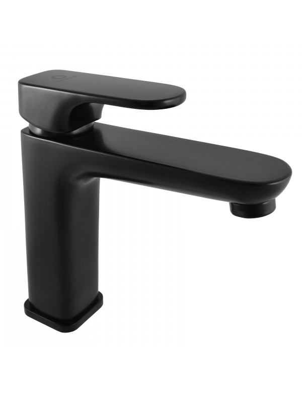 Mitigeur lavabo YUKON en laiton noir sans siphon H. 17 cm