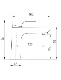Mitigeur lavabo YUKON en laiton noir sans siphon H. 17 cm