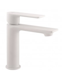 Mitigeur lavabo NIL en laiton blanc sans siphon