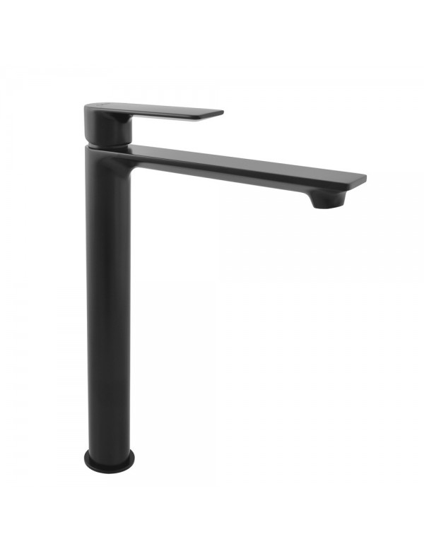 Mitigeur lavabo haut  NIL en laiton noir sans siphon H. 26,1 cm