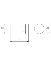 Lot de 2 patères COLORADO en laiton doré 3cm x 1,6cm