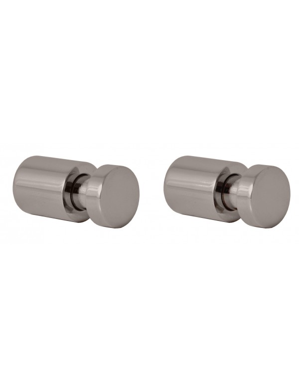 Lot de 2 patères COLORADO en laiton gris métal poli 3cm x 1,6cm Lot de 2 patères COLORADO en laiton gris métal poli 3cm x 1,6cm