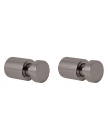 Lot de 2 patères COLORADO en laiton gris métal brossé 3cm x 1,6cm