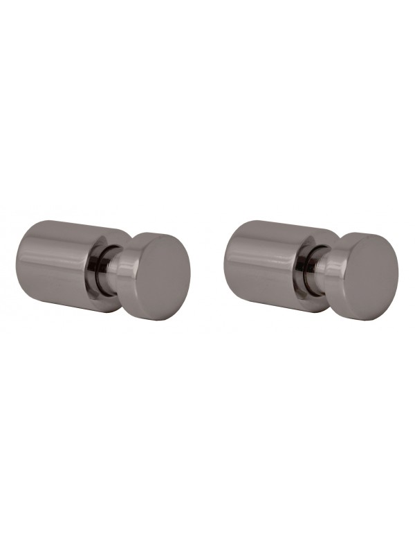 Lot de 2 patères COLORADO en laiton gris métal brossé 3cm x 1,6cm Lot de 2 patères COLORADO en laiton gris métal brossé 3cm x 1,6cm