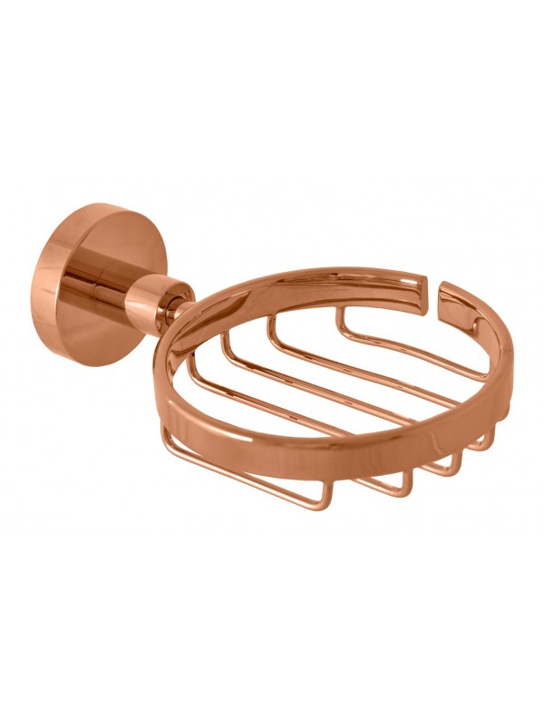 Porte-savon grille COLORADO en laiton rose gold brossé 16,05x5,3 cm
