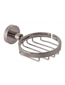 Porte-savon grille COLORADO en laiton gris métal poli 16,05x5,3 cm
