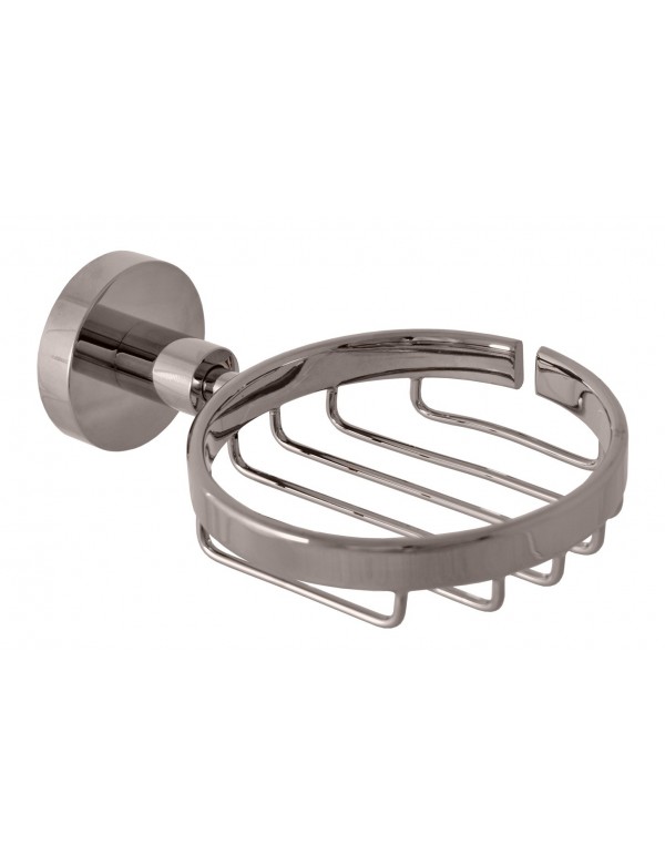 Porte-savon grille COLORADO en laiton gris métal poli 16,05x5,3 cm