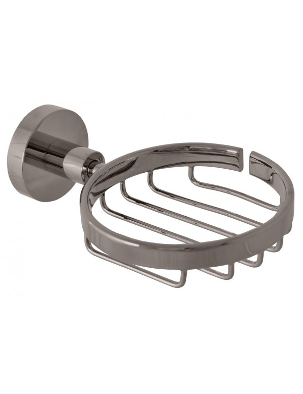 Porte-savon grille COLORADO en laiton gris métal brossé 16,05x5,3 cm