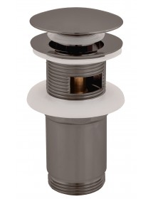 Bonde Pop-up pour lavabo et évier en laiton gris métal brossé 6,5 cm