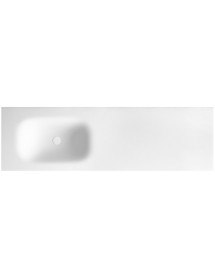 Grand lavabo sans trou à encastrer SPACE en solid surface 135x46x16 cm