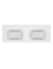 Grand lavabo double sans trou à encastrer ELOISE en solid surface 120x46x16 cm Grand lavabo double sans trou à encastrer ELOISE en solid surface 120x46x16 cm