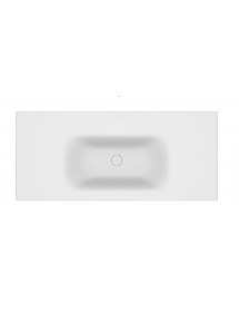Grand lavabo sans trou à encastrer ELOISE en solid surface 100x46x16 cm