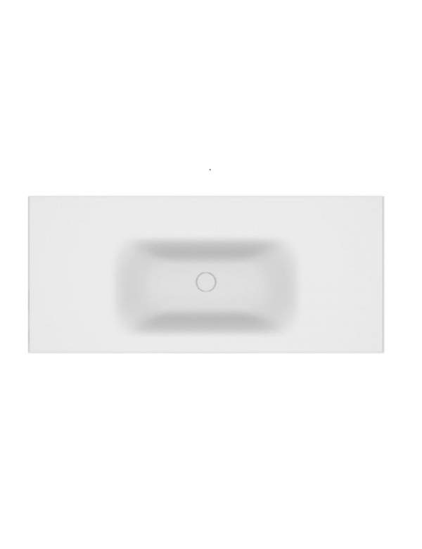Grand lavabo sans trou à encastrer ELOISE en solid surface 100x46x16 cm