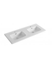 Lavabo double en céramique à encastrer 120,5x47x18 cm Lavabo double en céramique à encastrer 120,5x47x18 cm