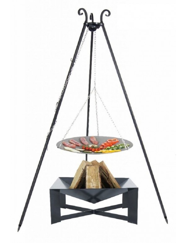 WOK 46 cm spécial brasero sur trépied + brasero CUBA