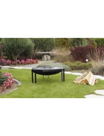 Couvercle de brasero rond en acier 80 cm