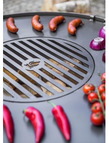 Plaque de cuisson avec grille pour braséro en acier