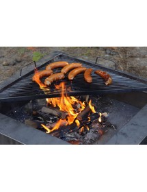 Brasero de jardin carré BACHACHE 70x70 cm en acier