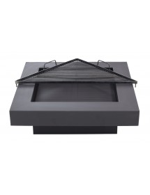 Brasero de jardin carré BACHACHE 70x70 cm en acier