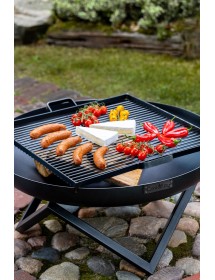 Grille de cuisson carrée pour brasero en acier
