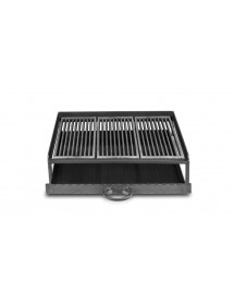 Grille de foyer en fonte avec bac à cendres 52x31x12 cm