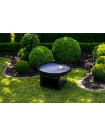 Brasero de jardin FATAPERA 70 cm avec range bois en acier