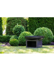 Brasero de jardin FATAPERA 80 cm avec range bois en acier
