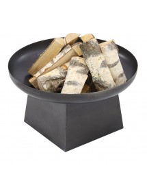 Brasero de jardin FATANA 70 cm en acier avec range bois