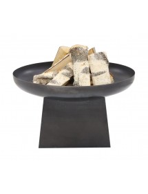 Brasero de jardin FATANA 70 cm en acier avec range bois