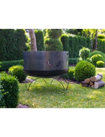 Pare-feu droit pour brasero 80 cm en acier