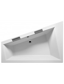 Grande baignoire d'angle droite acrylique RIHO DOPPIO 180x130 cm avec 2 poignées intégrées