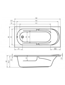 Baignoire acrylique RIHO FUTURE 180x80 cm