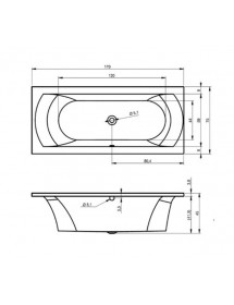 Baignoire acrylique RIHO LIMA 170x75 cm