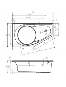 Baignoire RIHO d'angle droite YUKON 160x90 cm